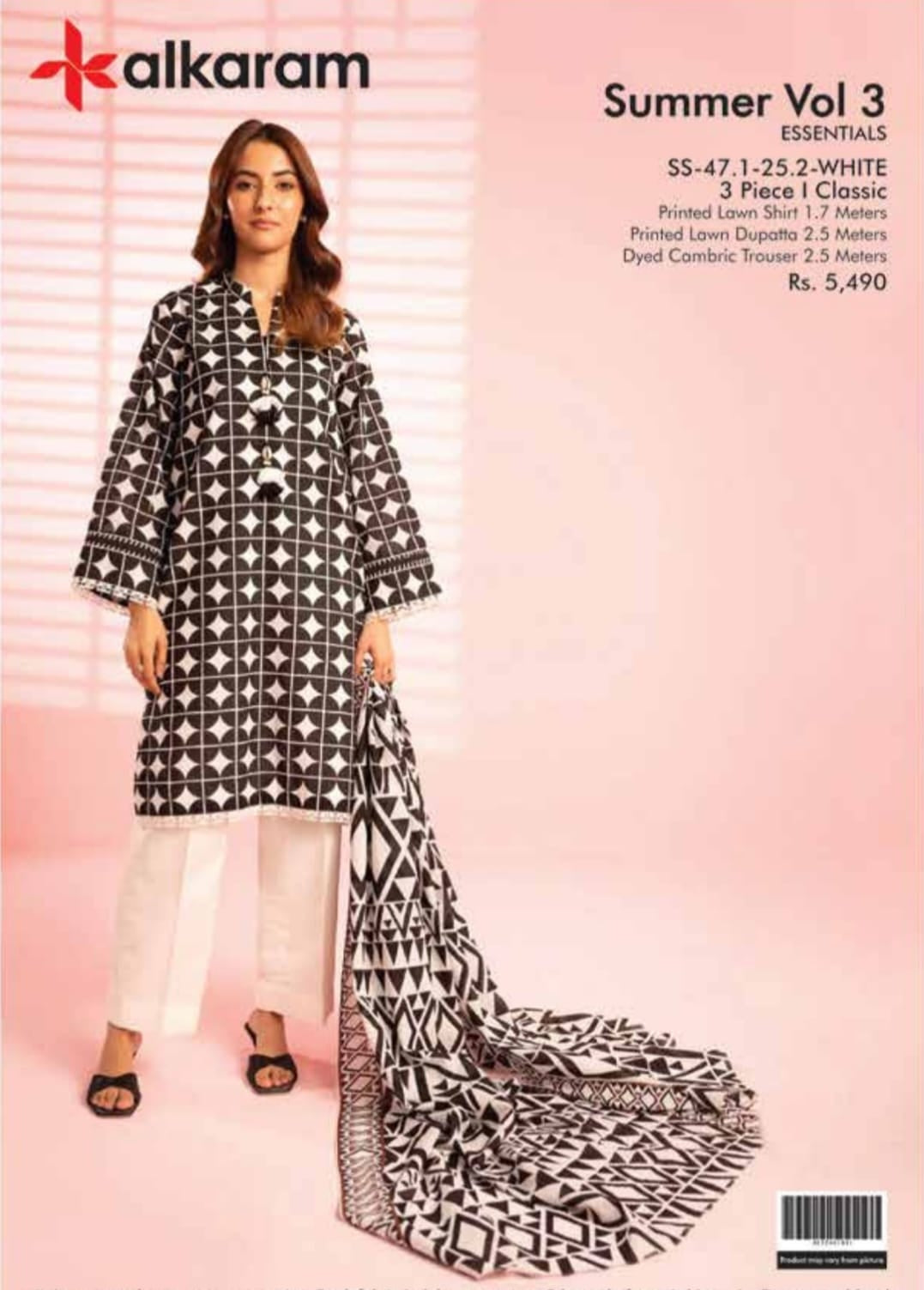 3-piece unstitched outfit from alkaram