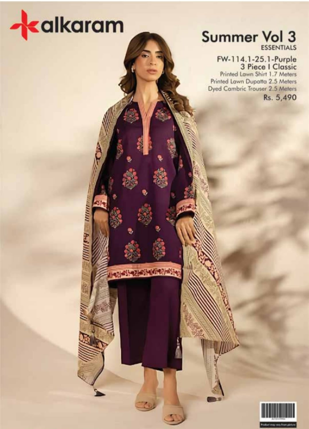 3-piece unstitched outfit from alkaram