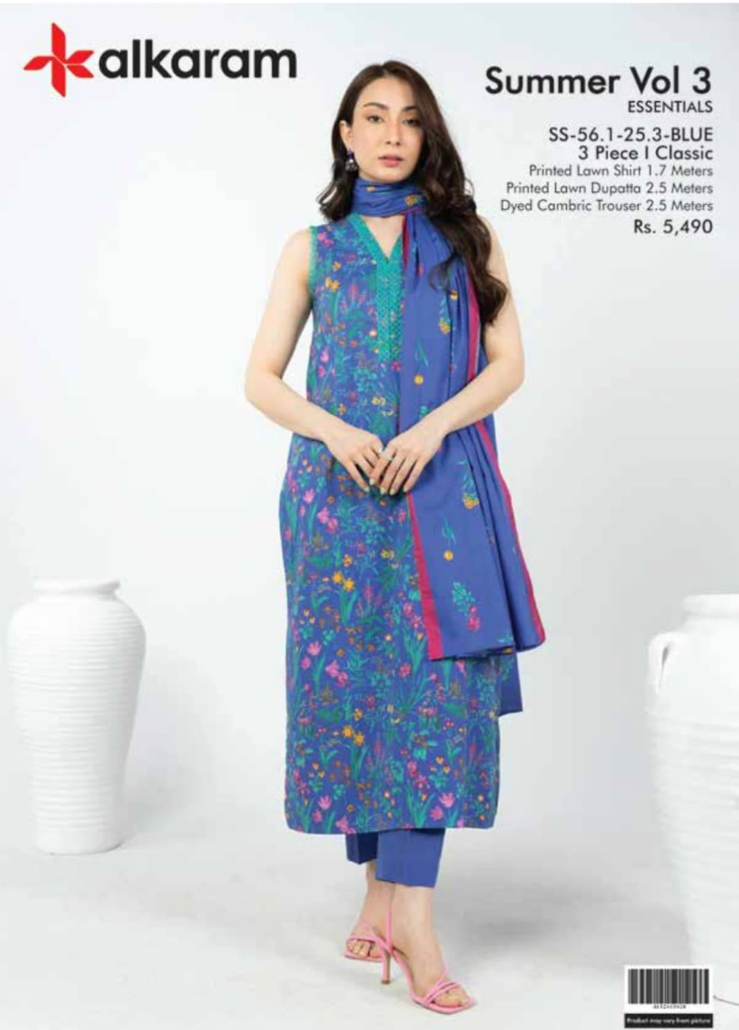 3-piece unstitched outfit from alkaram