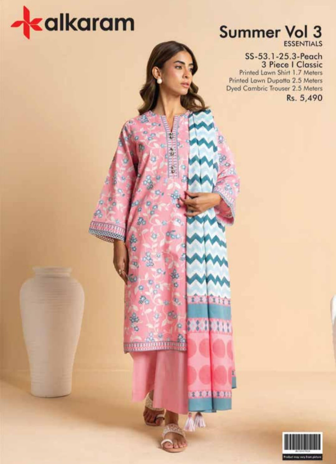 3-piece unstitched outfit from alkaram